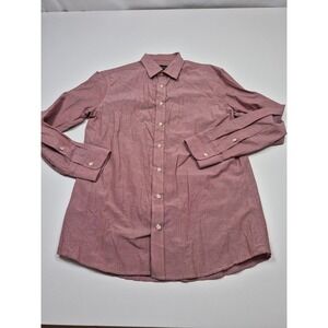 Todd Shelton Dress Shirt Mens M/L Red Chambray Slim Fit Button Down Long Sleeve